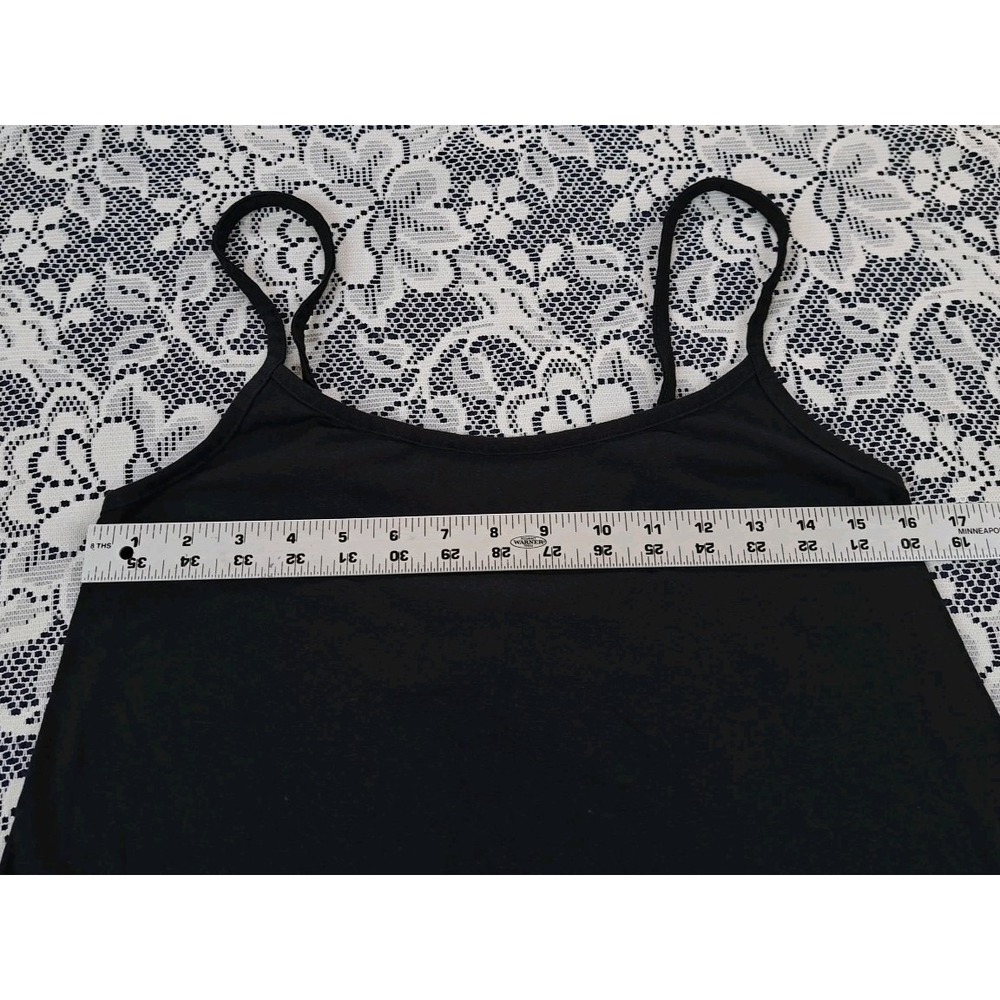 Adore Me Camisole Top M Jet Black Lace Back Adjustable Spaghetti Straps NWT - Picture 6 of 8
